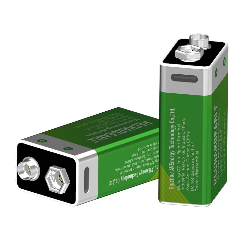Pin 9 Volt có thể sạc lại qua USB